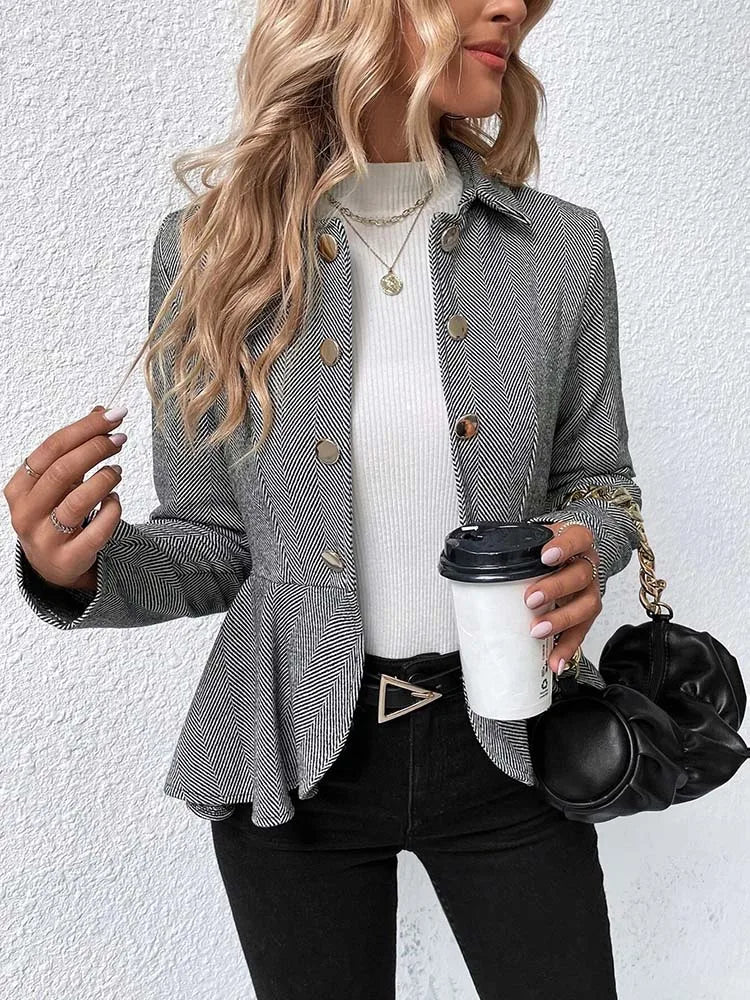 Smart blazer with ruffles
