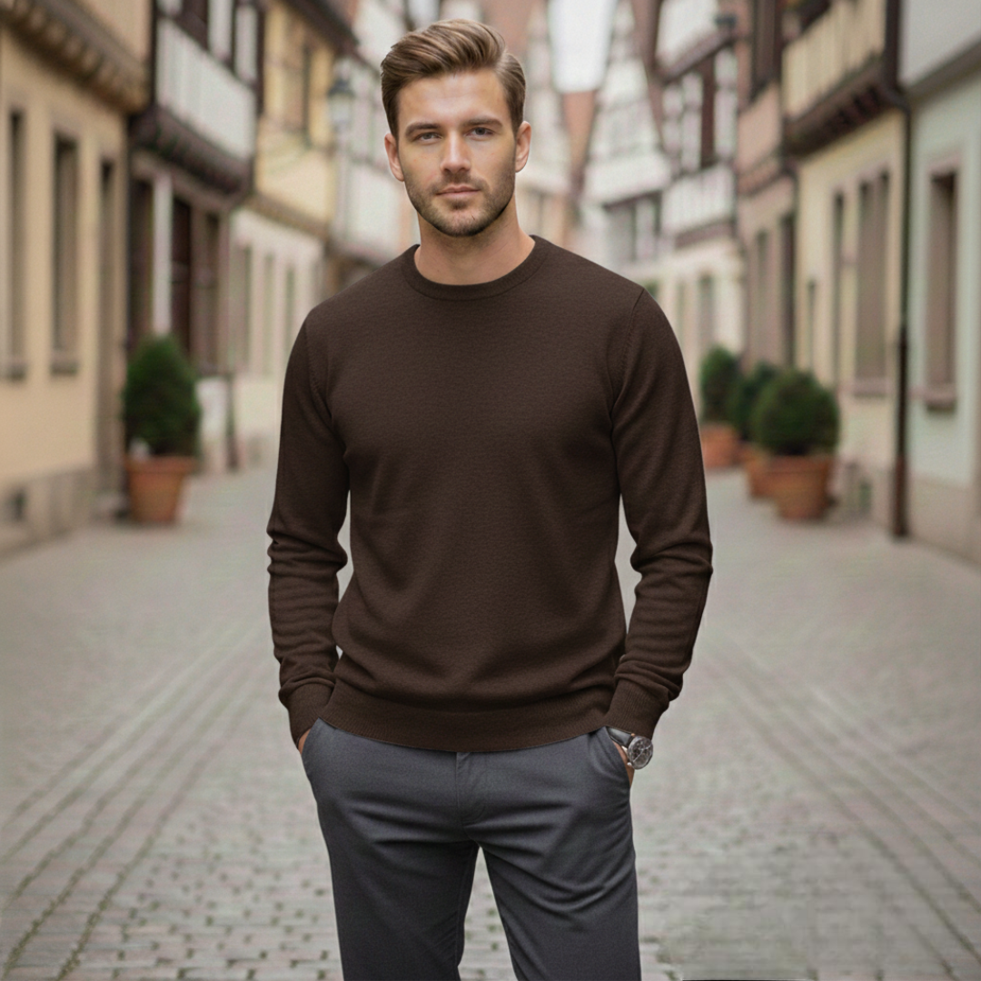Ralph Mattew Rundhalspullover – Herren Strickpullover