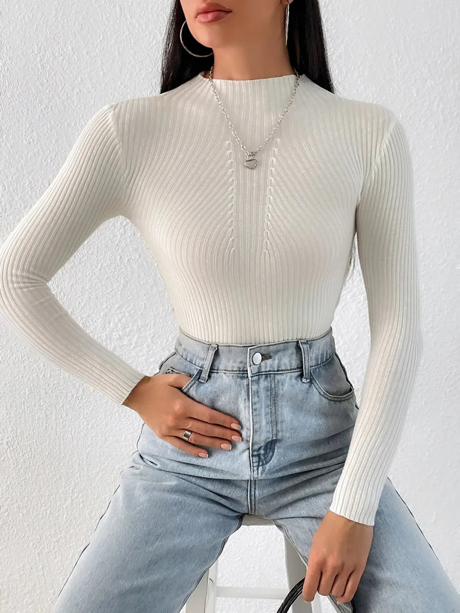 Ribbed turtleneck top