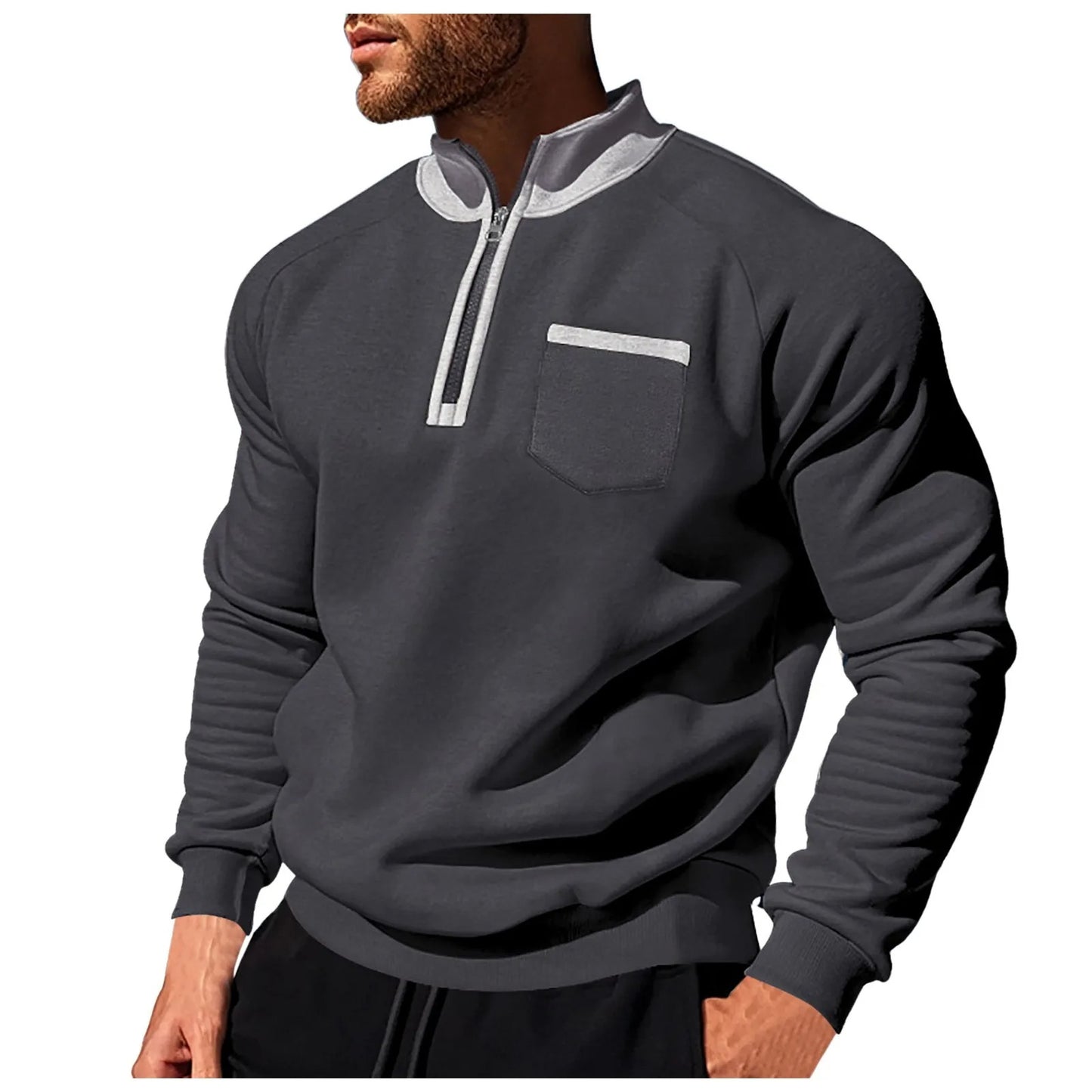 Herren Quarter-Zip Pullover Top