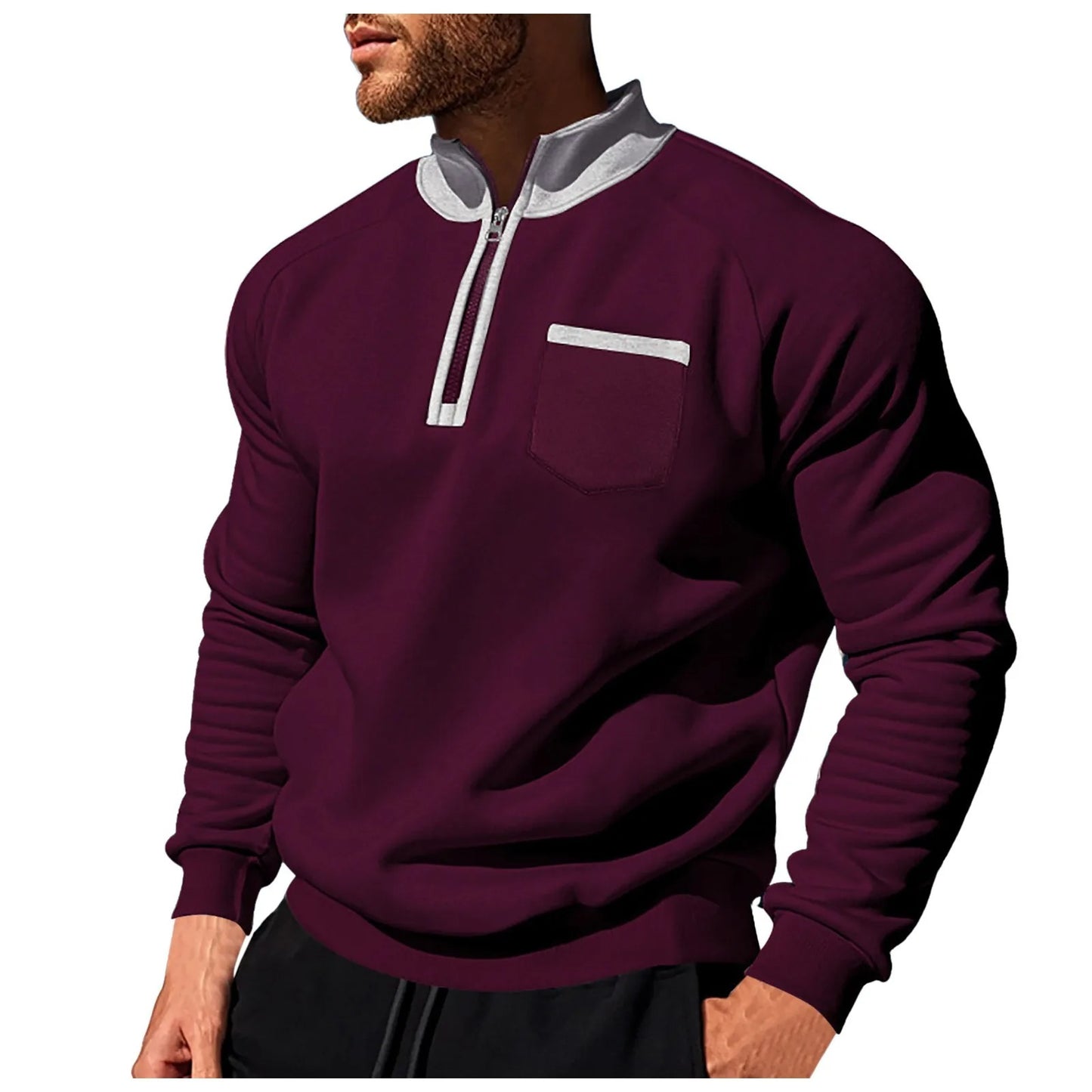 Herren Quarter-Zip Pullover Top