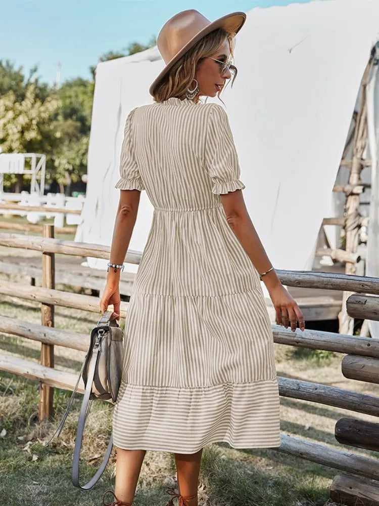 Striped flowing summer dress