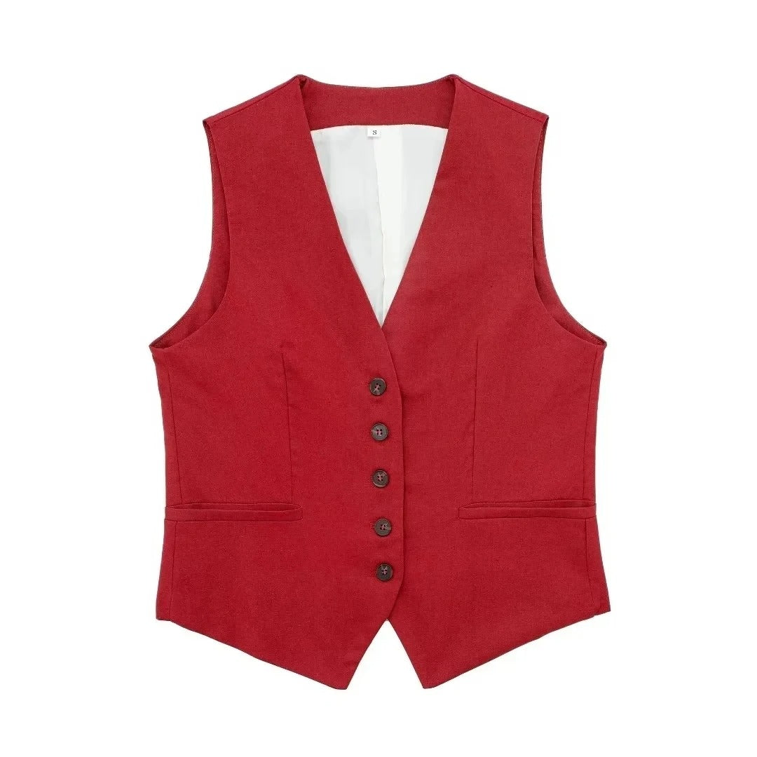 Damen Mode Anzug Streetwear Weste