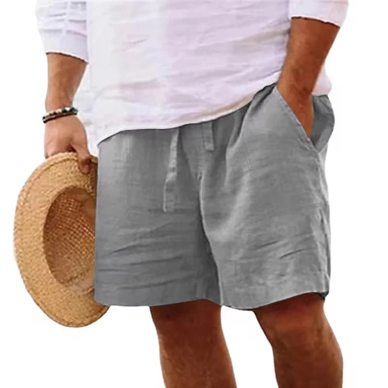 Herren Strandshorts aus Baumwolle und Leinen - Leichtgewicht