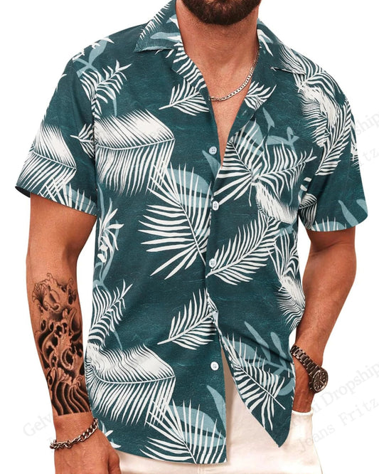 Lässiges Herrenhemd mit tropischem Muster