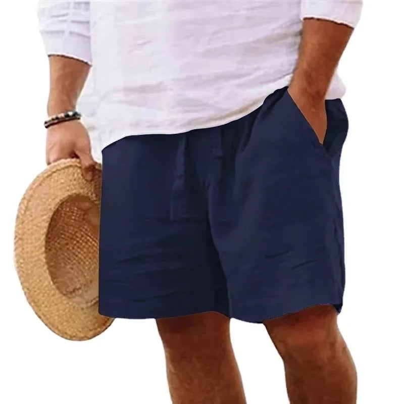Herren Strandshorts aus Baumwolle und Leinen - Leichtgewicht