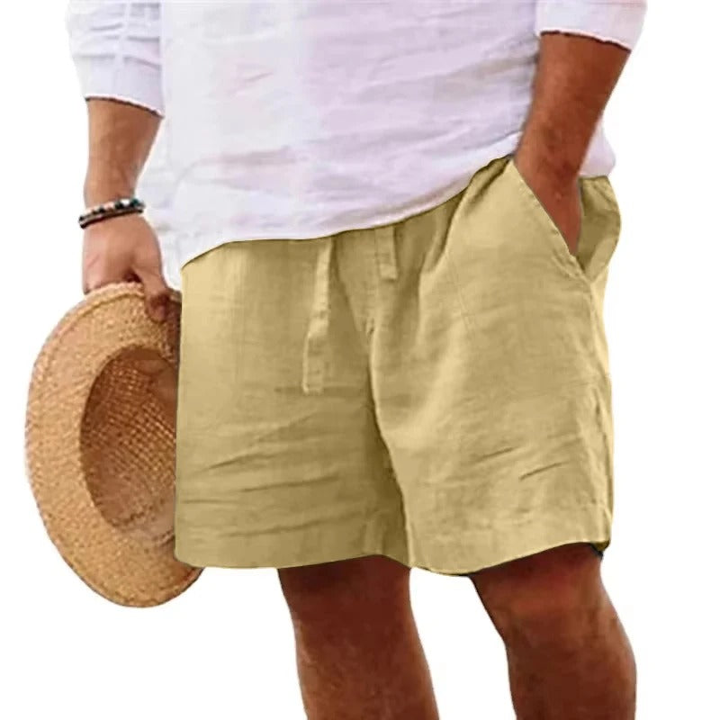 Herren Strandshorts aus Baumwolle und Leinen - Leichtgewicht