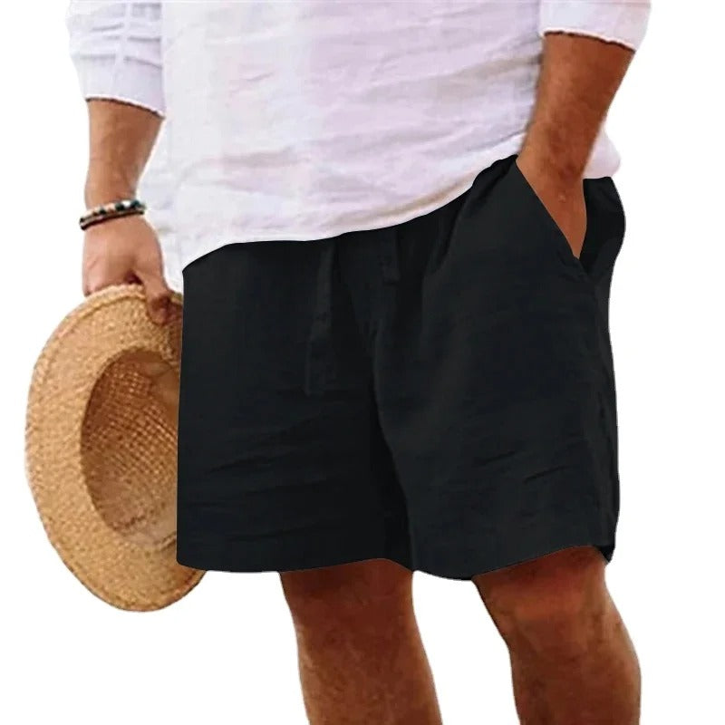 Herren Strandshorts aus Baumwolle und Leinen - Leichtgewicht