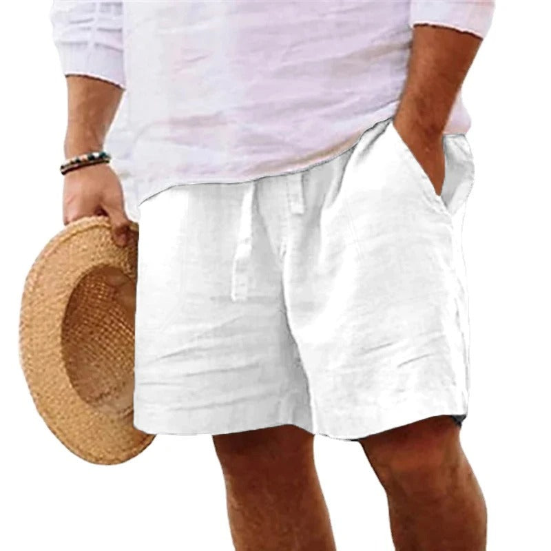 Herren Strandshorts aus Baumwolle und Leinen - Leichtgewicht
