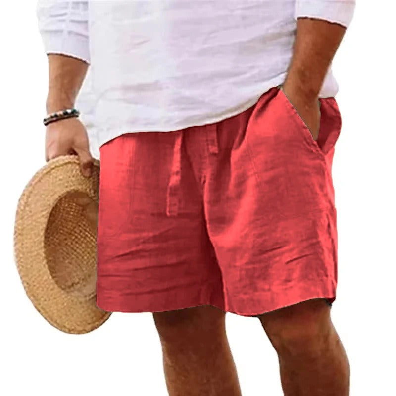 Herren Strandshorts aus Baumwolle und Leinen - Leichtgewicht
