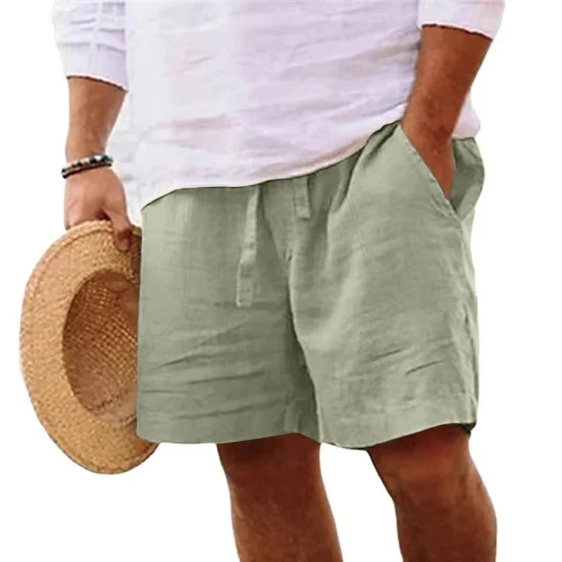 Herren Strandshorts aus Baumwolle und Leinen - Leichtgewicht