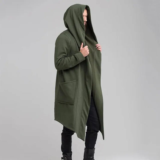 Open Cardigan Cape Coat with Hood for Men Women