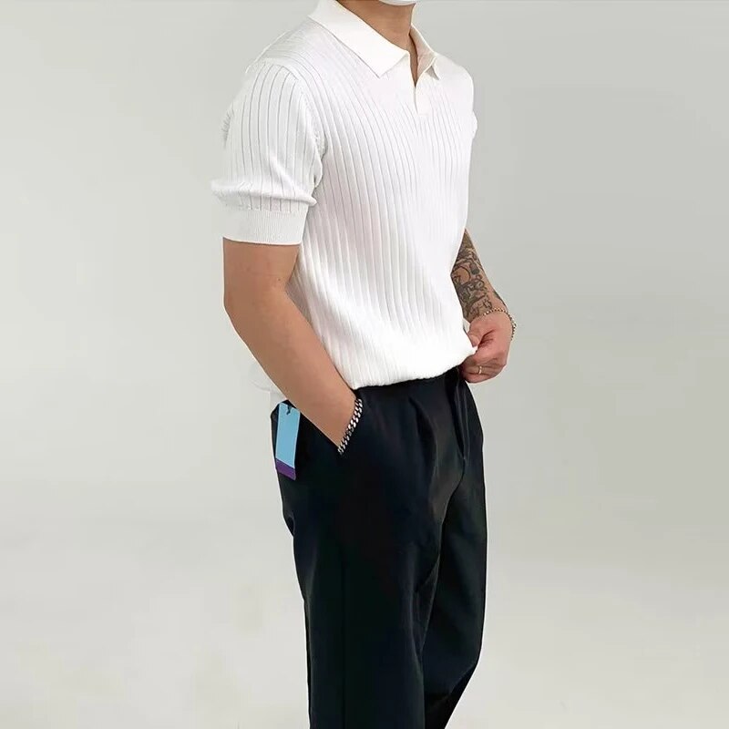 Men's knitted polo shirt