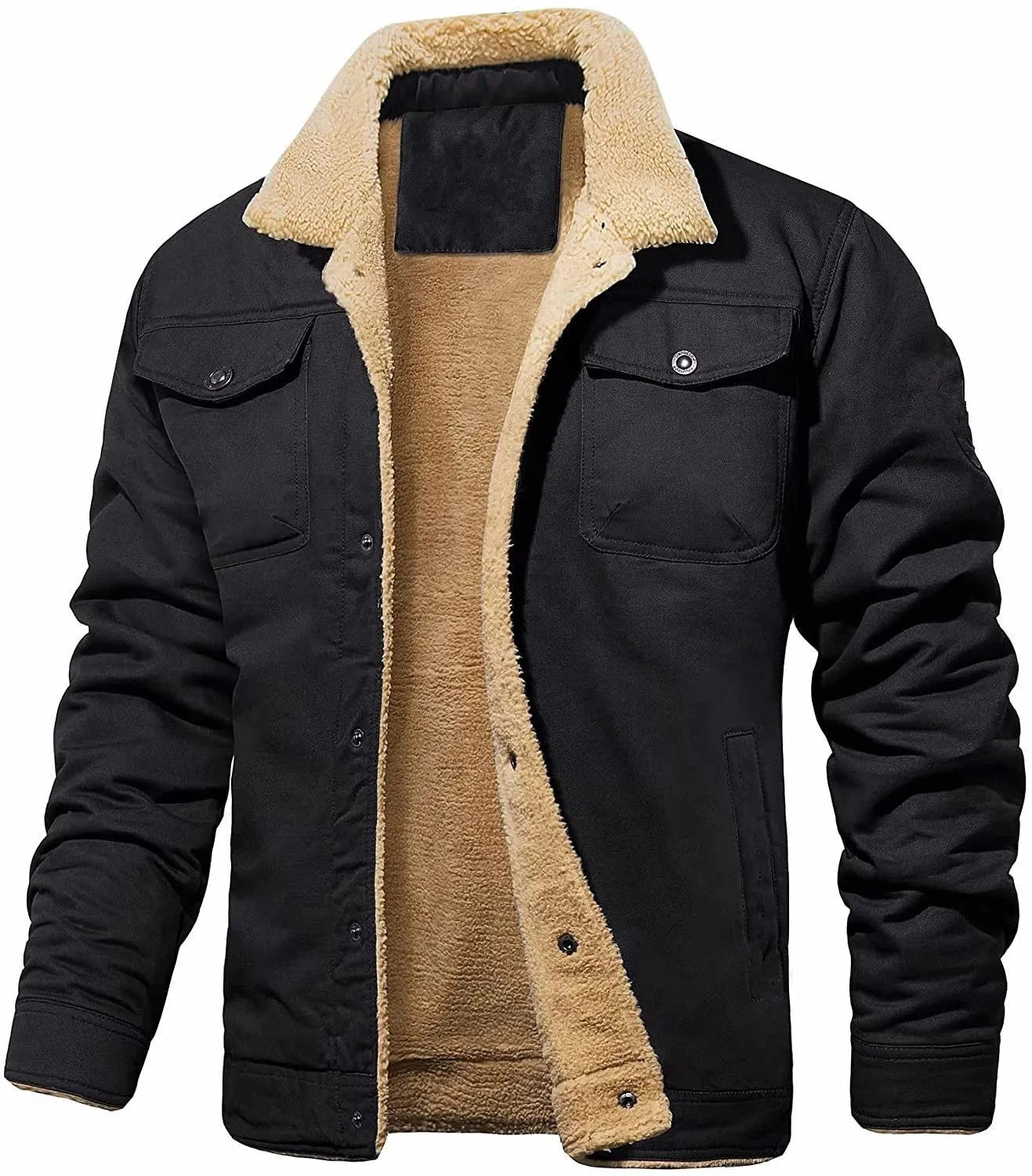 Warme Fleece-Cargo-Jacke für Männer