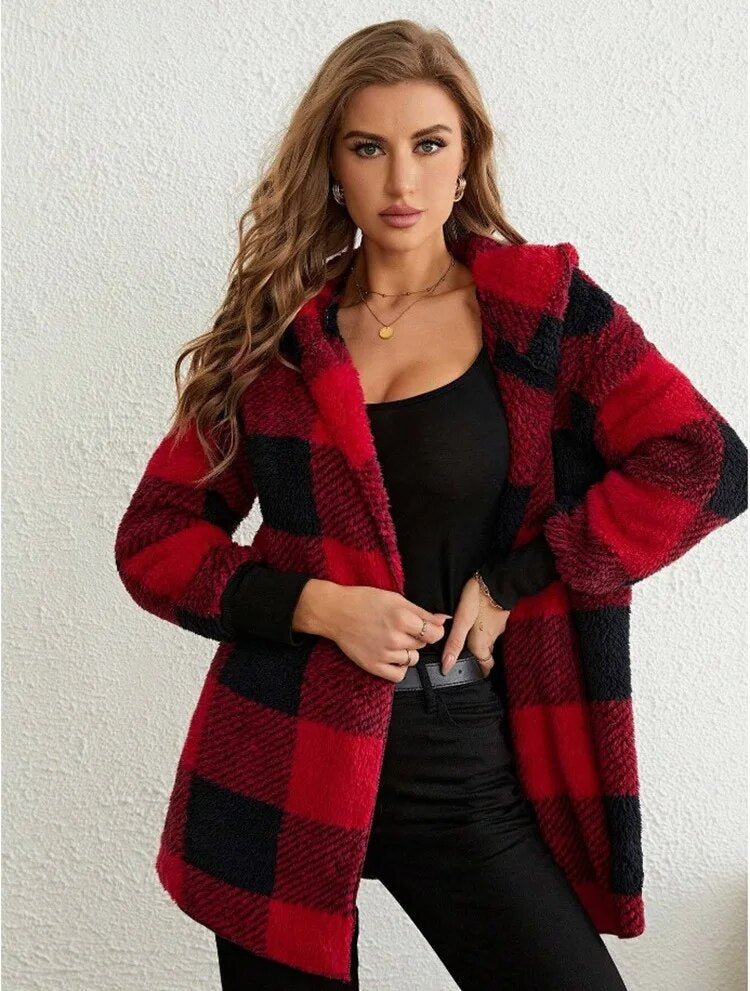 Thick Checkered Loose Cardi