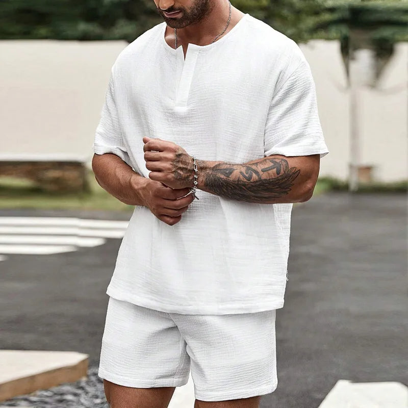 Casual men's outfit shirts and shorts