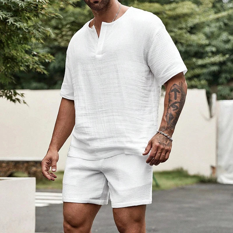 Casual men's outfit shirts and shorts