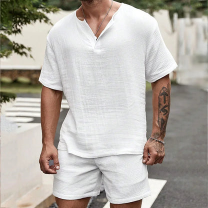 Casual men's outfit shirts and shorts