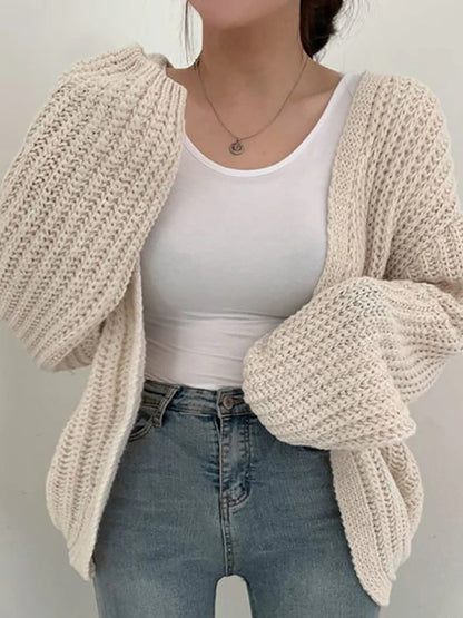 Loose knitted sweater coat