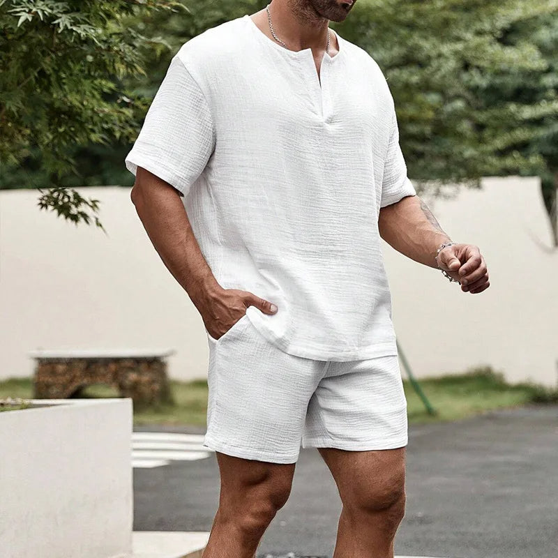 Casual men's outfit shirts and shorts