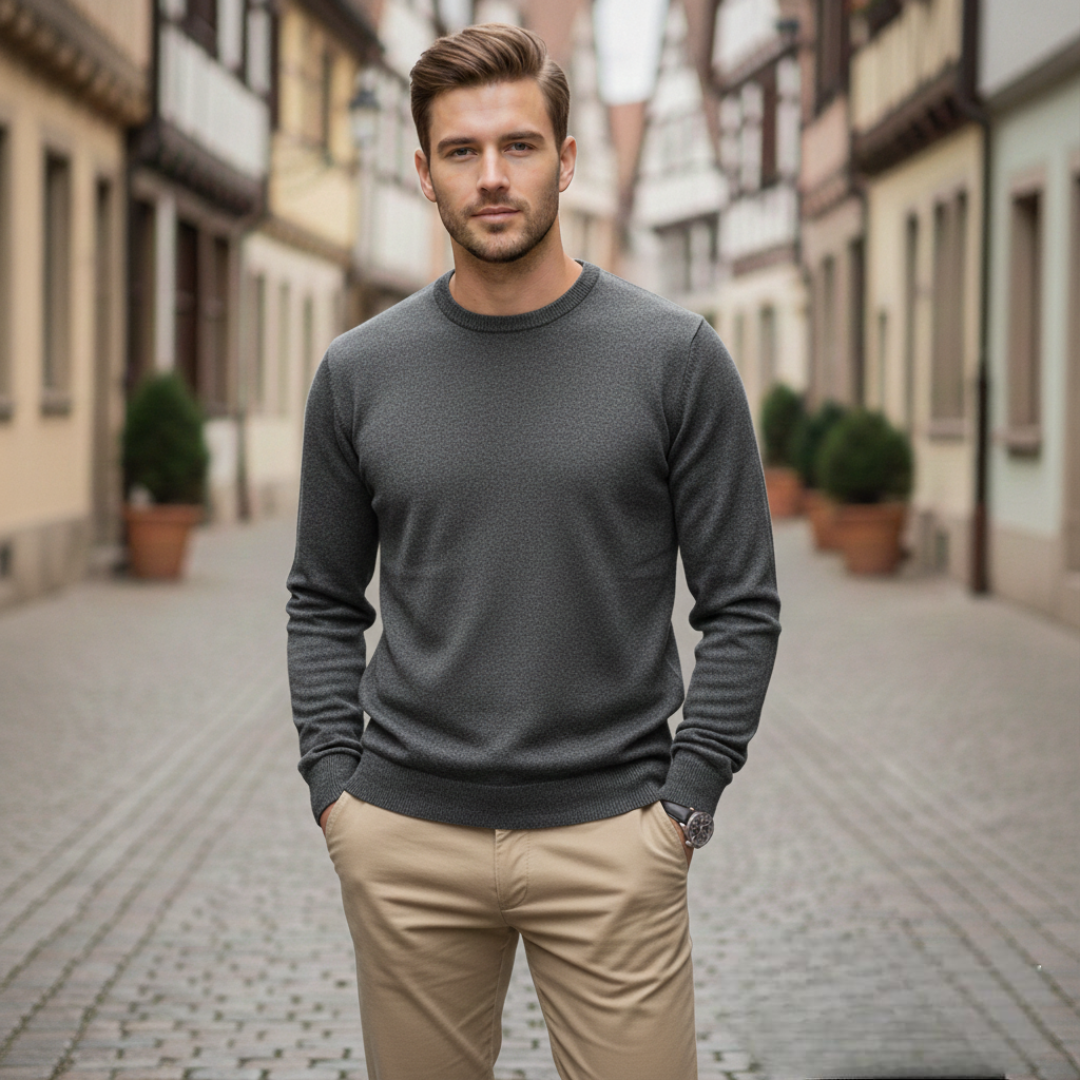 Ralph Mattew Rundhalspullover – Herren Strickpullover