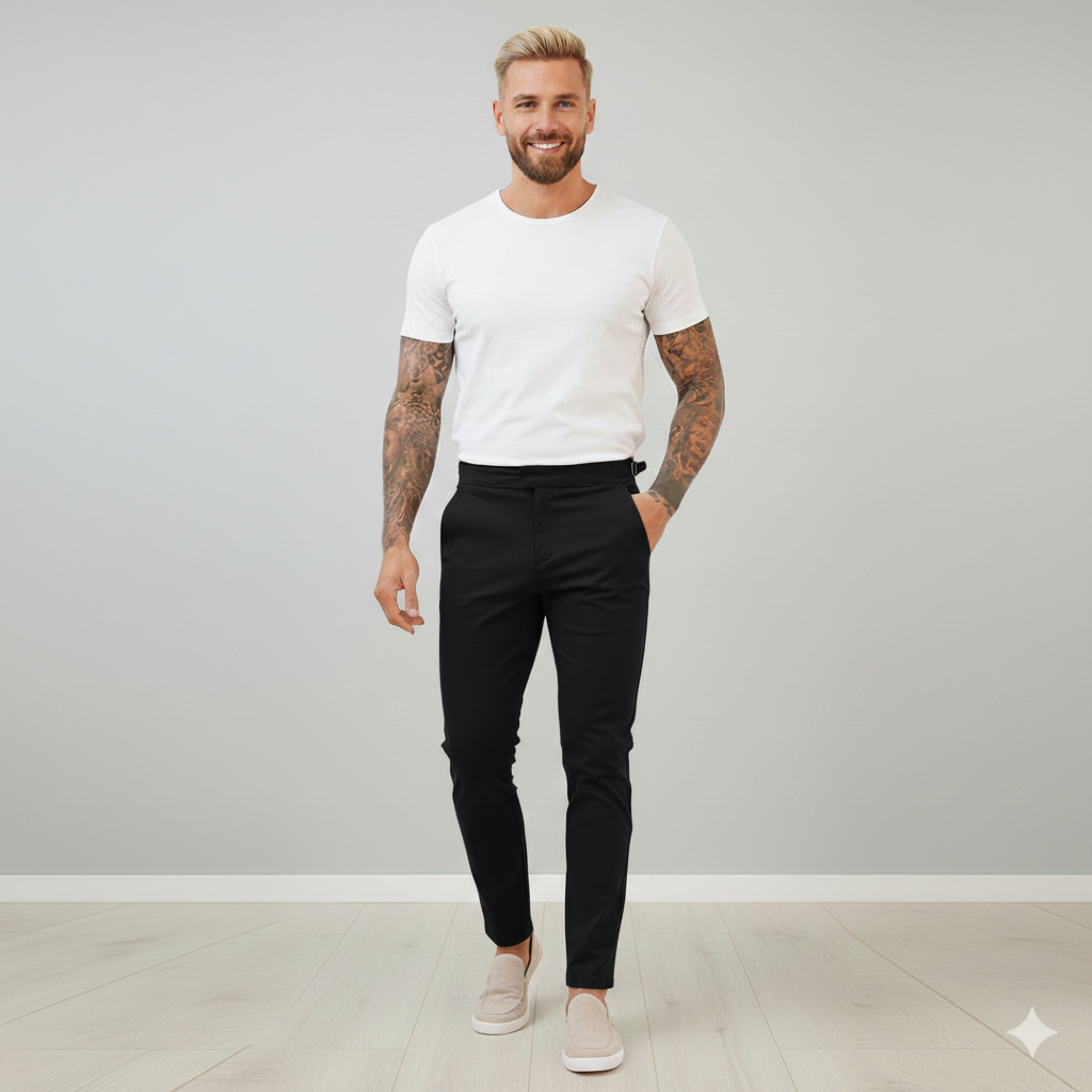 Herren Slim-Fit Stretch Trousers – Streetstyle Hose