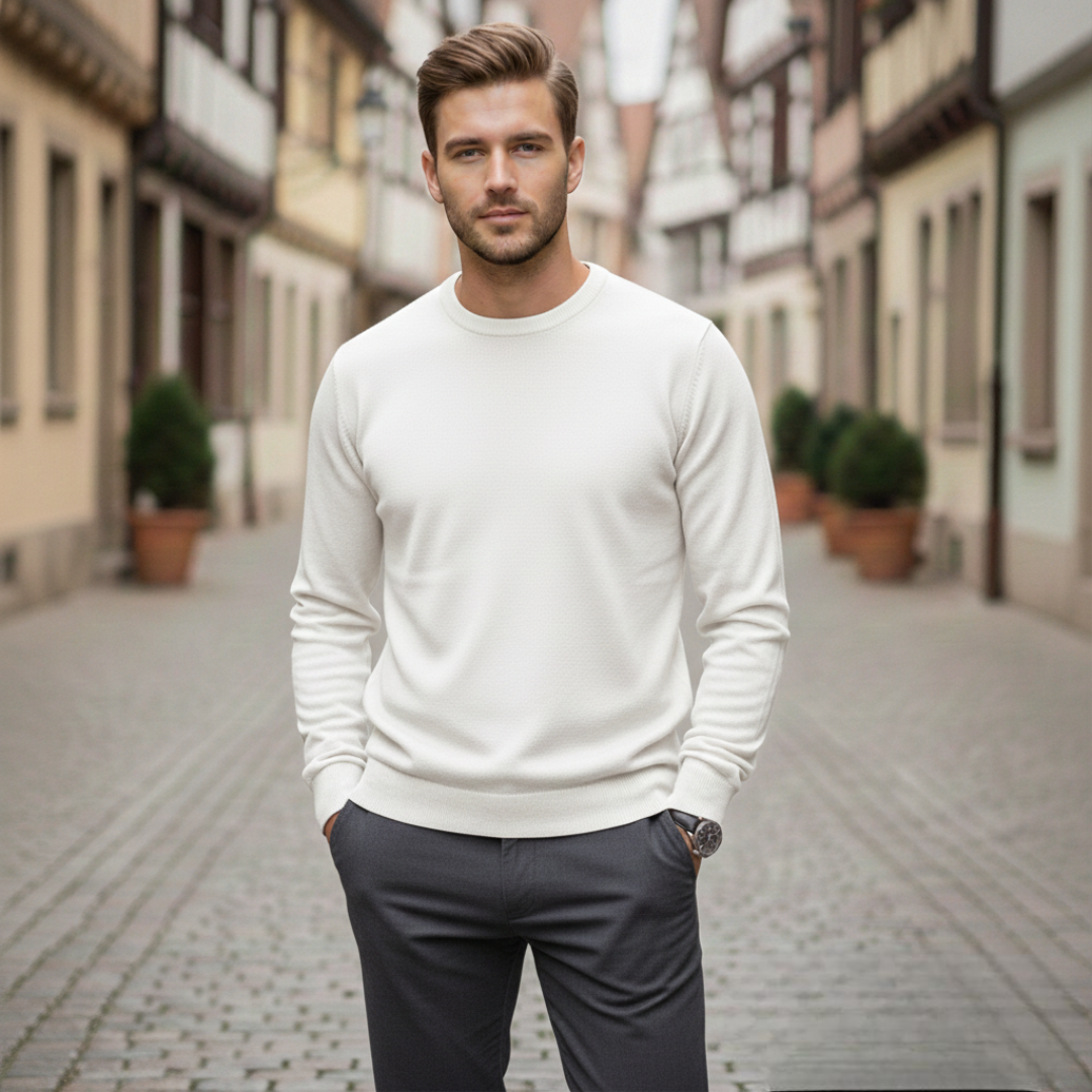 Ralph Mattew Rundhalspullover – Herren Strickpullover