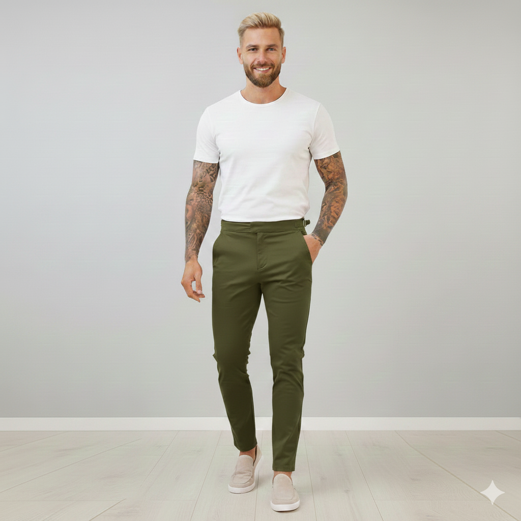 Herren Slim-Fit Stretch Trousers – Streetstyle Hose