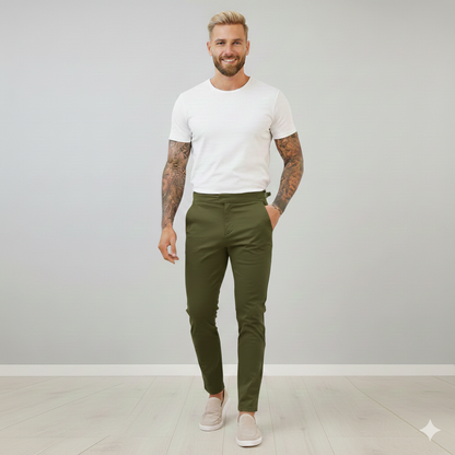 Herren Slim-Fit Stretch Trousers – Streetstyle Hose