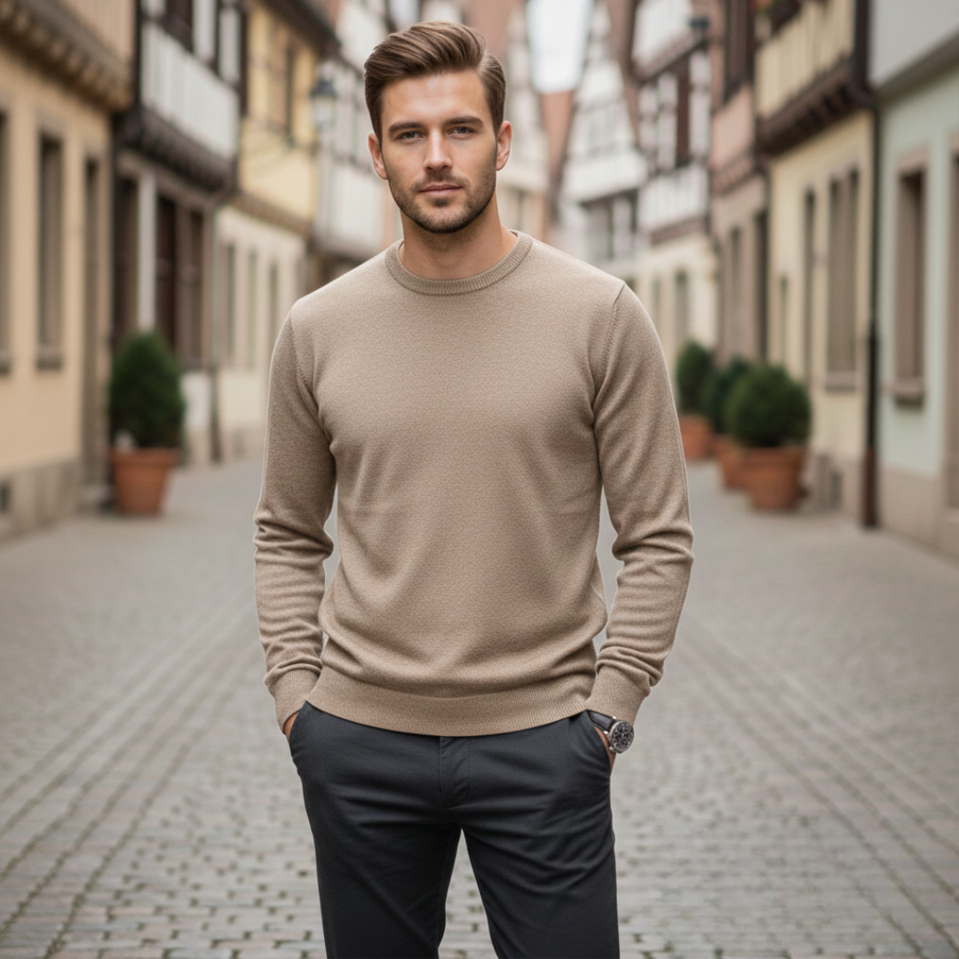 Ralph Mattew Rundhalspullover – Herren Strickpullover