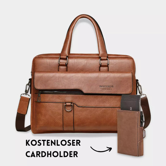 Raplhmattew - Weixier Leather Laptop Bag + Free Cardholder