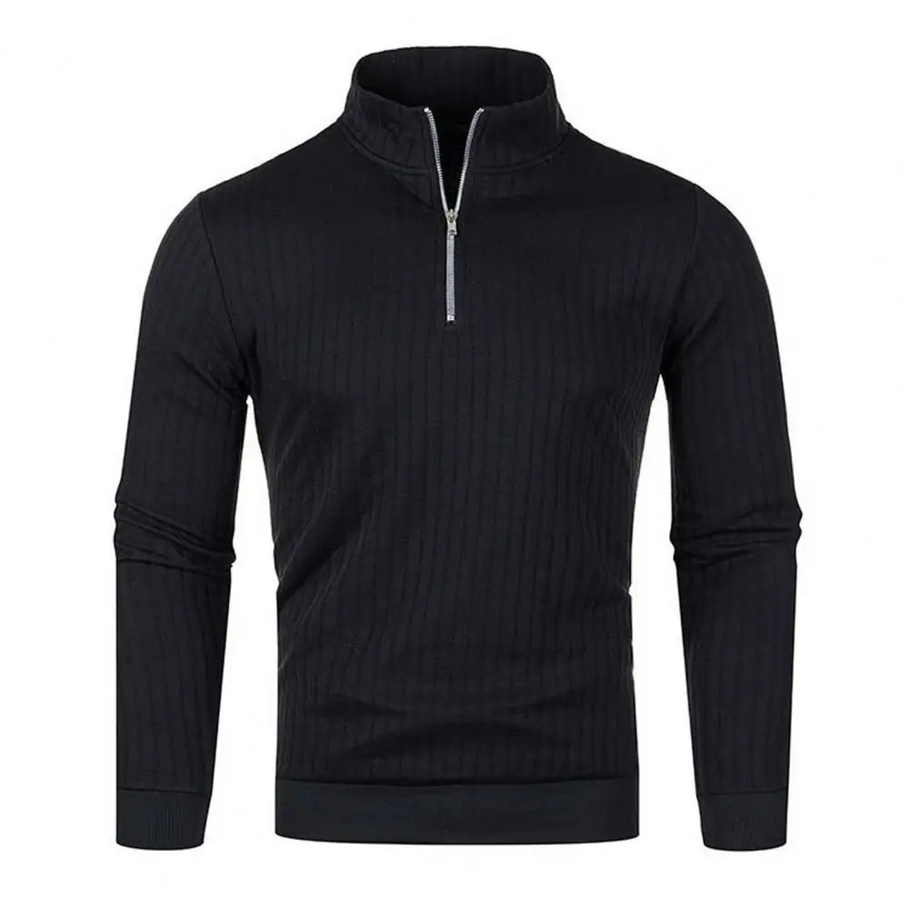 Quarter zip turtleneck sweater