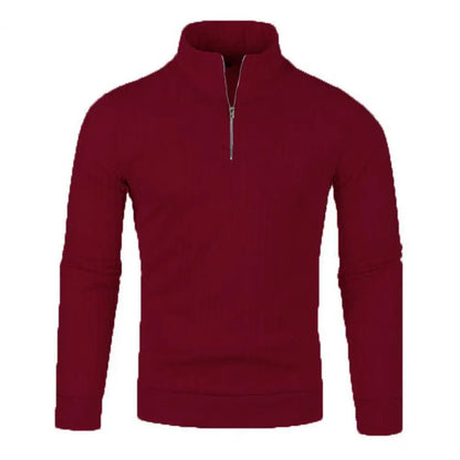 Quarter zip turtleneck sweater