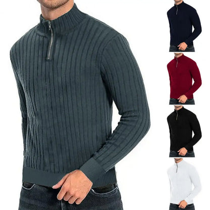 Quarter zip turtleneck sweater