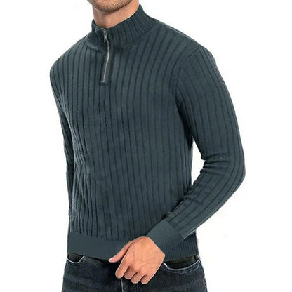 Quarter zip turtleneck sweater