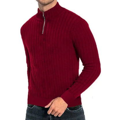 Quarter zip turtleneck sweater