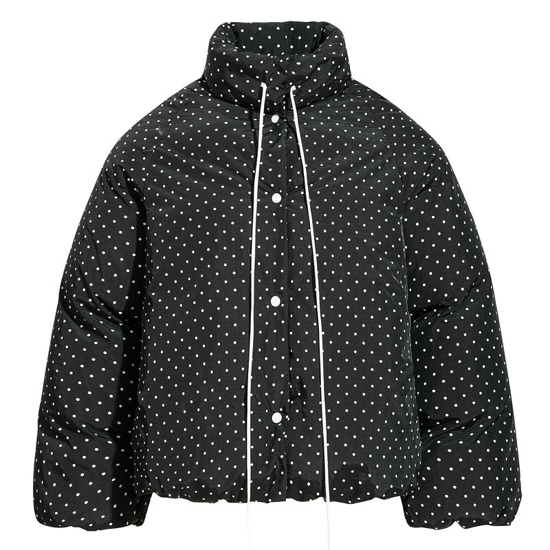 Kurz Gepolsterte Jacke mit Polka Dots – Warmer Übergangs-Wintermantel für Damen & Herren