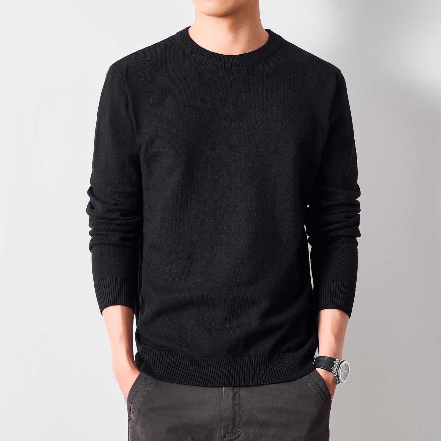 Ralph Mattew Rundhalspullover – Herren Strickpullover
