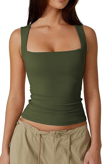 Damen Top mit eckigem Ausschnitt