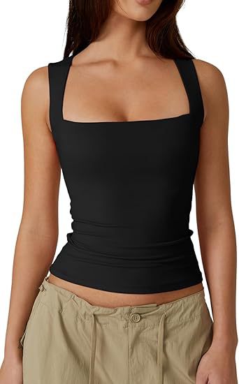 Damen Top mit eckigem Ausschnitt