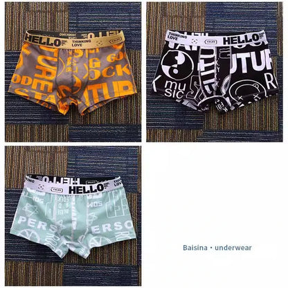 3Stück Bequeme bedruckte Herrenunterwäsche Boxershorts