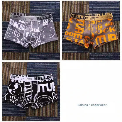 3Stück Bequeme bedruckte Herrenunterwäsche Boxershorts