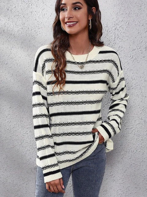 Solid striped sweater