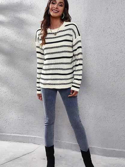 Solid striped sweater