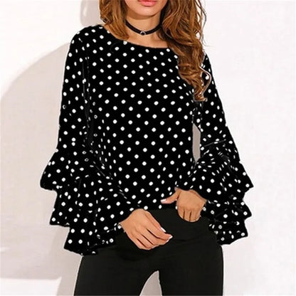 Dotted ruffle blouse