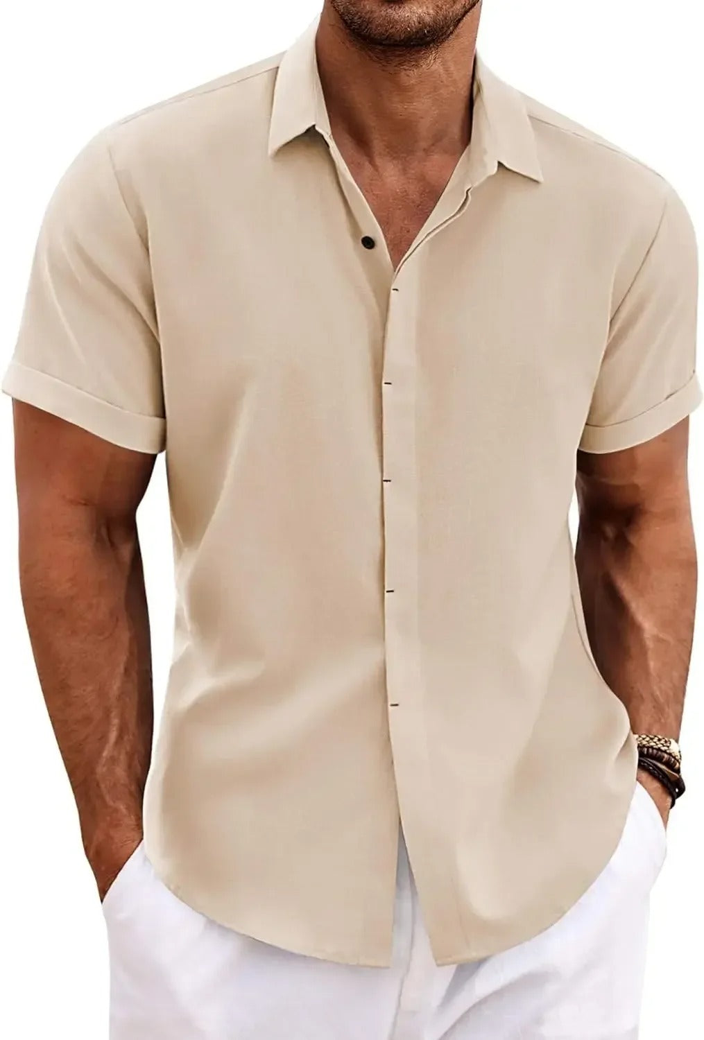 Herren Freizeit Pullover Kurzarm Modehemd