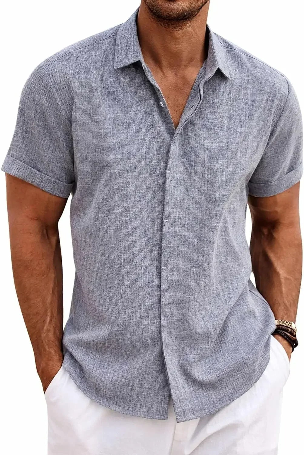 Herren Freizeit Pullover Kurzarm Modehemd