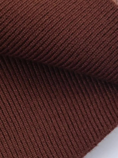 Damen Eleganter Streifenpullover – Lockerer Polo-Kragen Gestrickter Pullover