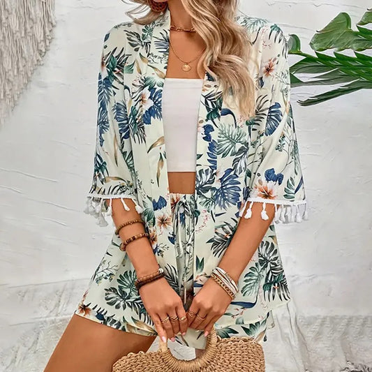 Schickes zweiteiliges Sommer-Outfit mit Blumenmuster