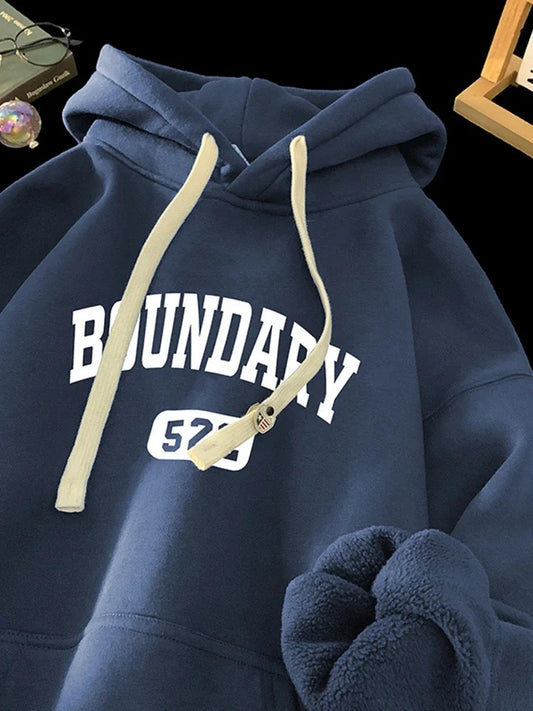 Vintage-Stil Hoodie – Retro Buchstabenprint Übergroßer Herren-Pullover